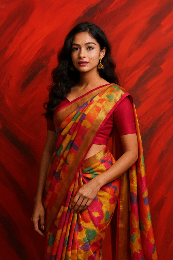 Banarasi Silk Saree – Rose Gold Elegance - Image 2